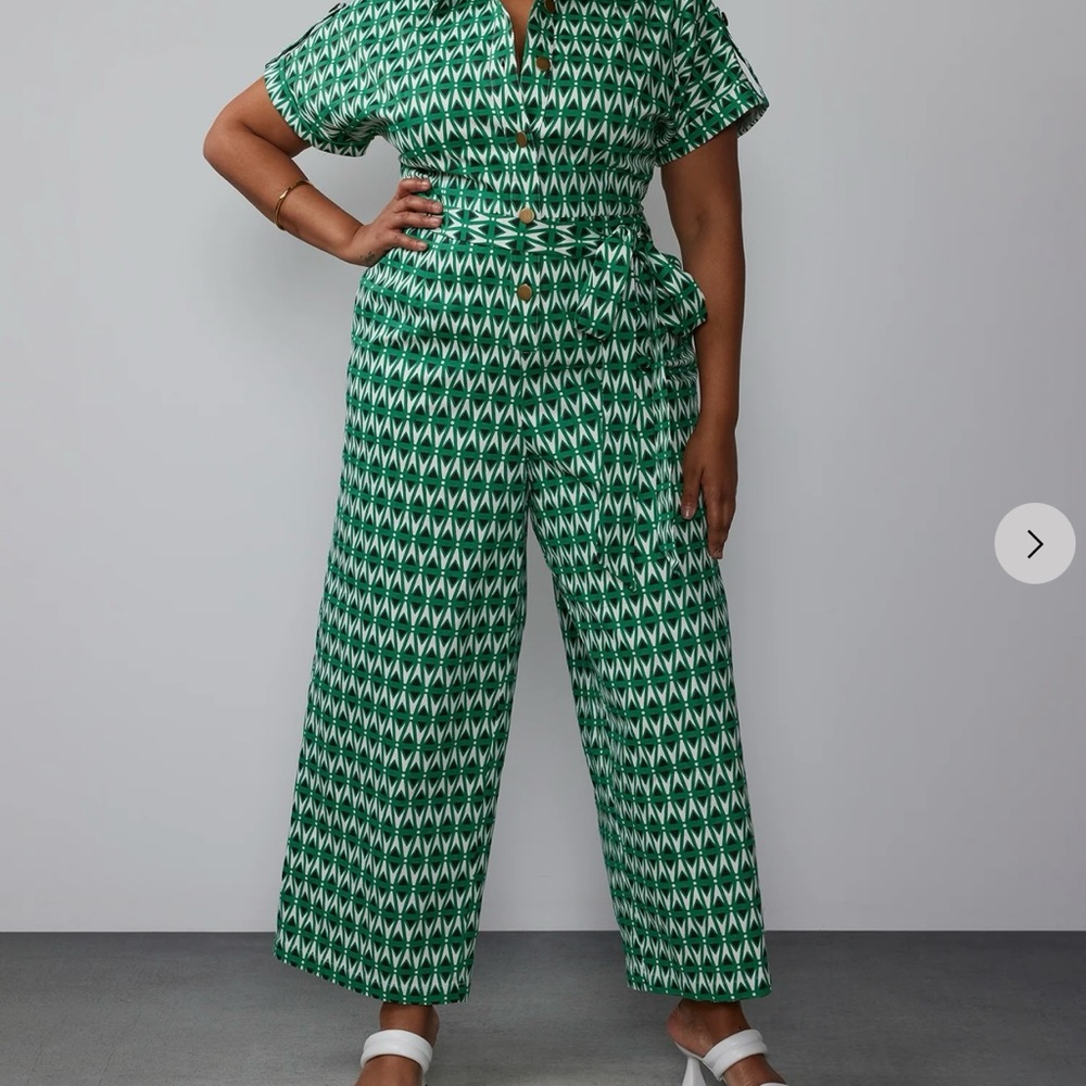 NWT- Twill Geometric Jumpsuit